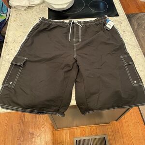 North 15 Black & White Board Shorts sz 5X NWT